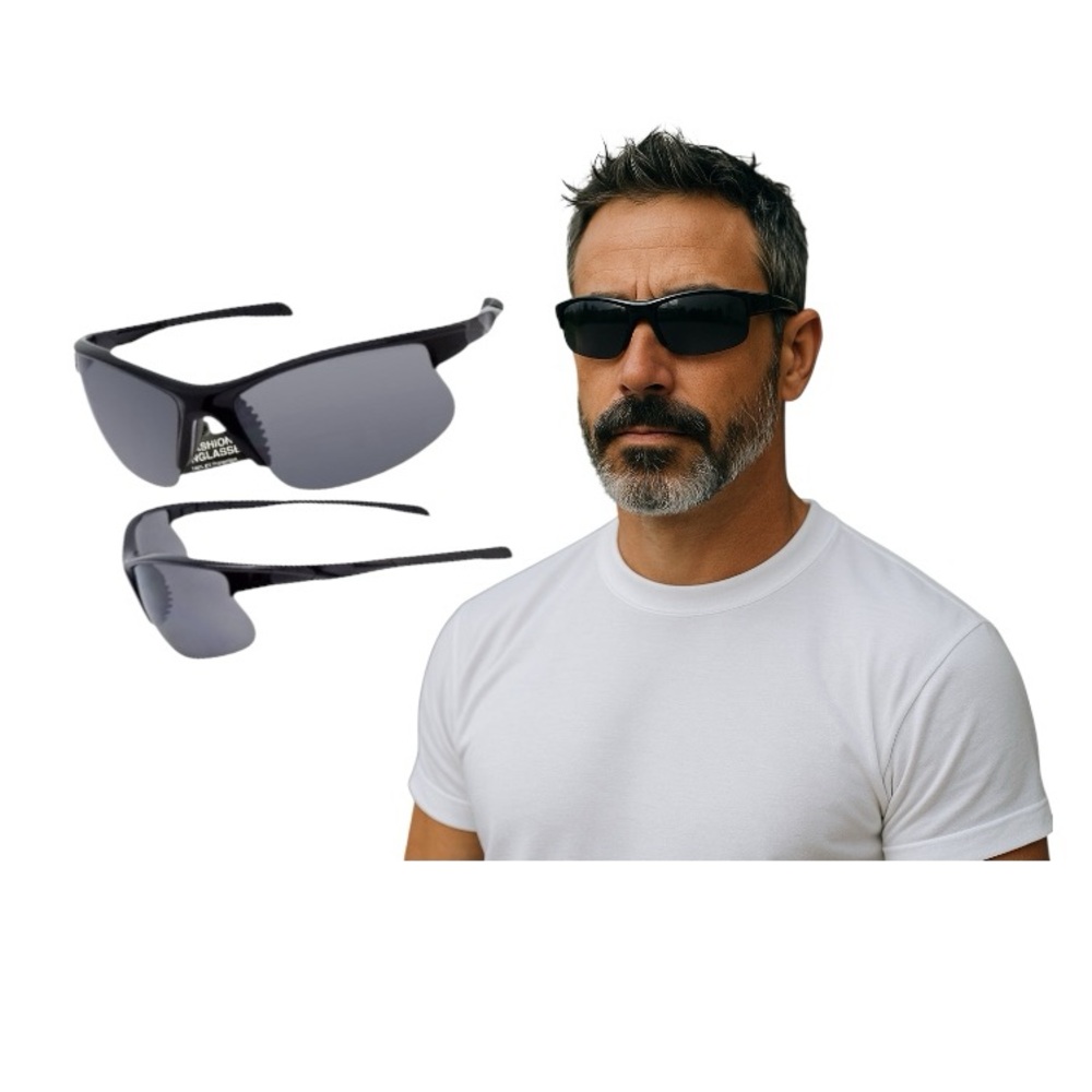 Sports Wrap Semi Rim Sunglasses